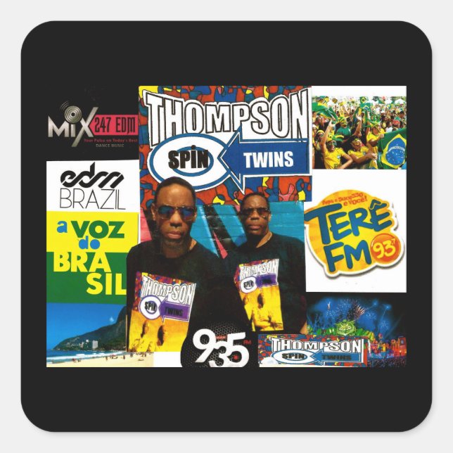 THOMPSON SPIN TWINS Square Stickers (Vorderseite)