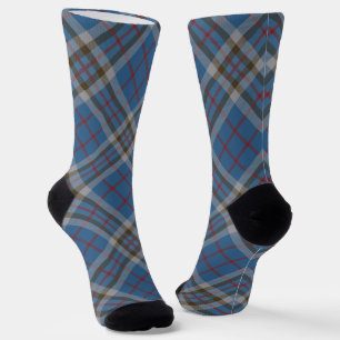 Thompson-Tartan-Karo grau-blaues Muster Socken
