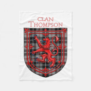 Thompson Tartan Scottish Plaid Lion Rampant Fleecedecke