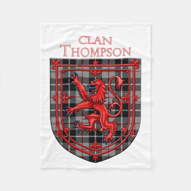 Thompson Tartan Scottish Plaid Lion Rampant Fleecedecke (Vorderseite)