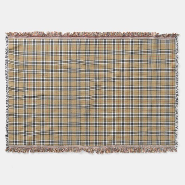 Thomson Camel Tartan Kariertes Muster Familienmode Decke (Vorderseite)