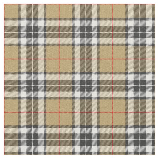 Thomson Camel Tartan Kariertes Muster Familienmode Stoff (Nahaufnahme)