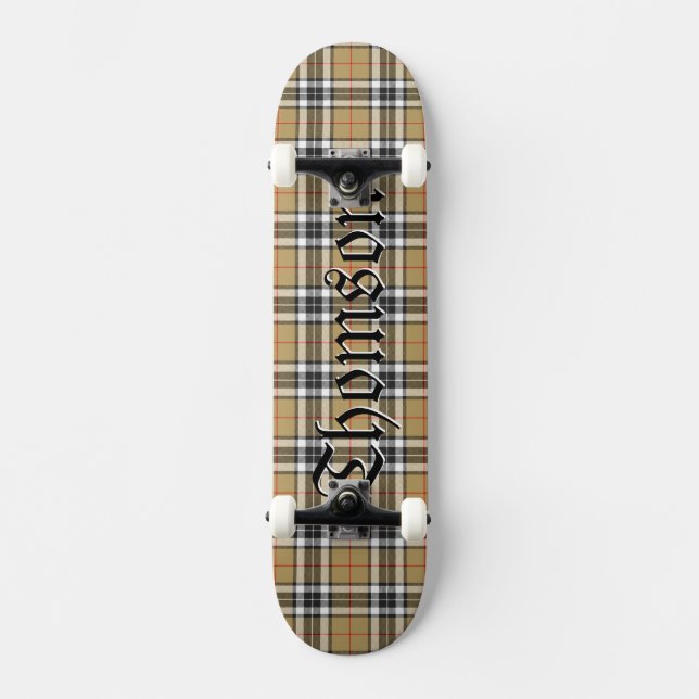 Thomson Clan Tartan Scottish Kariert Pattern Skateboard (Vorderseite)