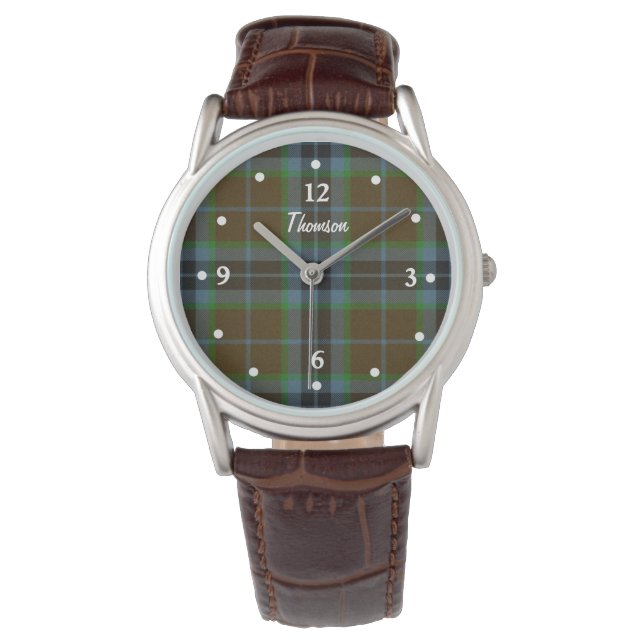 Thomson Tartan Kariert gegenüber Custom Watch Armbanduhr (Vorderseite)