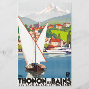 Thonon Les Bains Französisch Reisen Europa Briefpapier