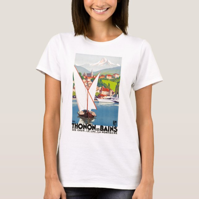 Thonon Les Bains Französisch Reisen Europa T-Shirt (Vorderseite)