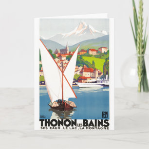 Thonon Les Bains Französische Reise Europa Vintage Karte
