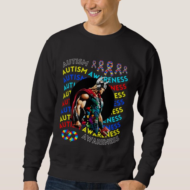 Thor Autism Awareness Navigating Autism Autism Chi Sweatshirt (Vorderseite)