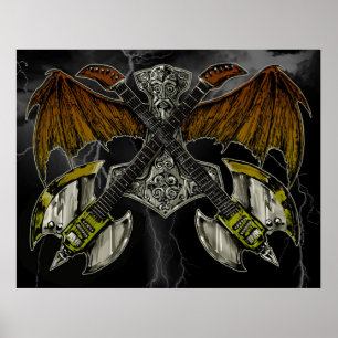 Thor Hammer der Götter Gitarren Poster