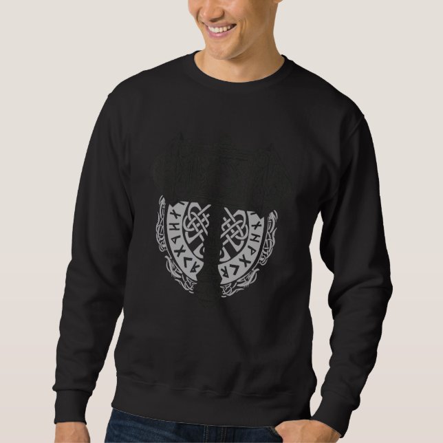 Thor Hammer Myth Glyph Odin Viking Gott Sweatshirt (Vorderseite)