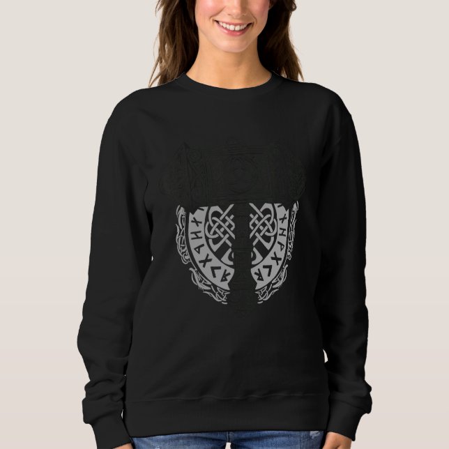 Thor Hammer Myth Glyph Odin Viking Gott Sweatshirt (Vorderseite)