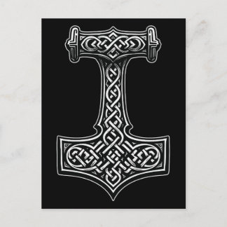 Thor-Hammer-Wandkunst – Nordische Knotwork-Aussage Postkarte