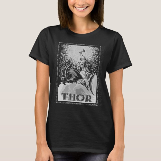 Thor Mjolnir Viking Norse Mythology Pagan Gott T-Shirt (Vorderseite)