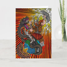 Thor vs. Jörmungandr Grußkarte