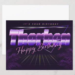 Thorben Name Vorname lila retro Karte Geburtstag