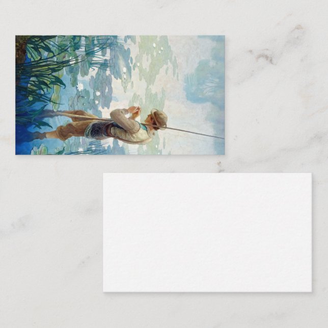 Thoreau Fischerei am Walden Pond durch N. C. Wyeth Visitenkarte (Vorne/Hinten)