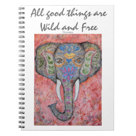 Thoreau Inspirations-Elefant-Kunst-gewundenes Notizblock