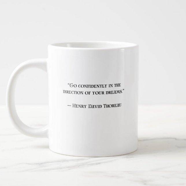 Thoreau Inspirierendes Motivationszitat-Geschenk T Jumbo-Tasse (Links)