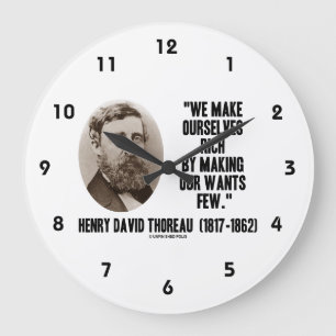 Thoreau macht uns reich und macht unsere Wollenden Große Wanduhr