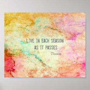 Thoreau Nature zitiert Aquarelldesign Poster