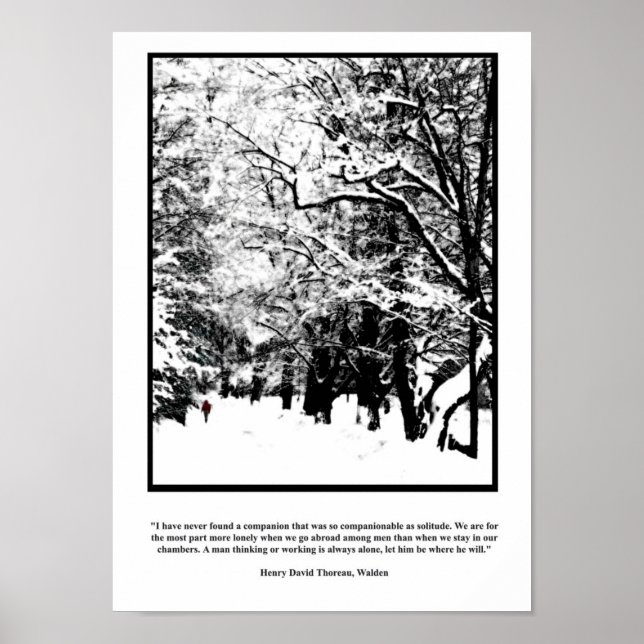 Thoreau Solitude Zitat Poster - Lone Walking New S (Vorne)
