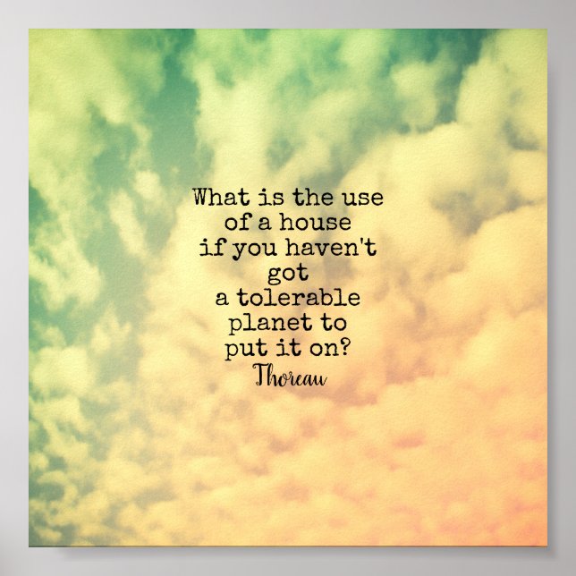 Thoreau-Zitat motivierend Natur Poster (Vorne)