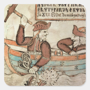 Thorfischen für die Schlange von Midgard Quadratischer Aufkleber