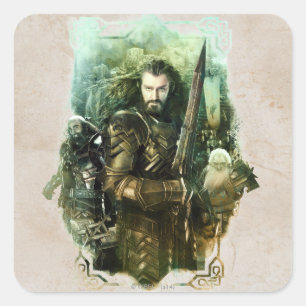 THORIN OAKENSHIELD™, Dwalin & Balin Graphic Quadratischer Aufkleber