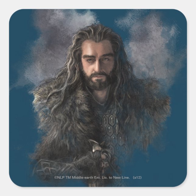 THORIN OAKENSHIELD™ Illustration Quadratischer Aufkleber (Vorderseite)
