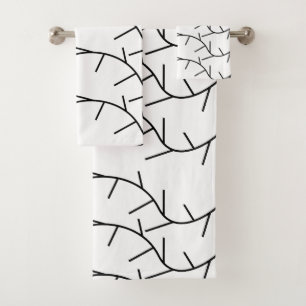 Thorn Black and White Thorn Badhandtuch Set