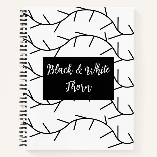 Thorn Black and White Thorn Notizbuch (Vorderseite)