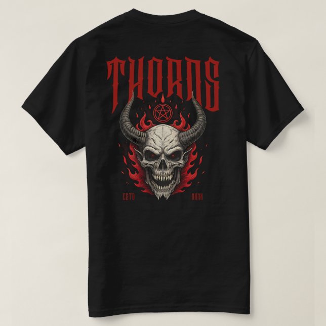 Thorns Demon Skull T-Shirt (Design Rückseite)