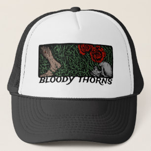 Thorns Skull Rose fühlen mittelalterlich farbene B Truckerkappe