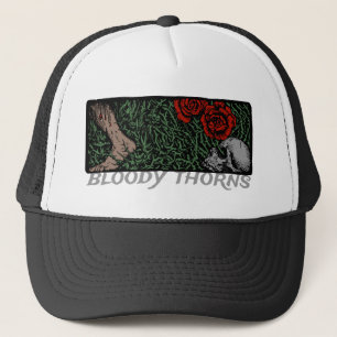 Thorns Skull Rose fühlen mittelalterlich farbene B Truckerkappe