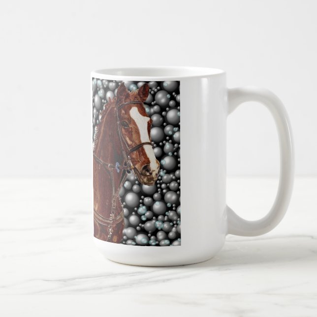 Thoroughbred-Pferd mit Blasen-Kunst Kaffeetasse (Rechts)