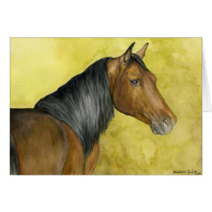 Thoroughbred-PferdeAquarell-Pferdekunst-Karte
