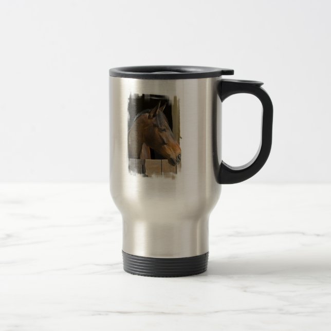 Thoroughbred-Pferderostfreie Reise-Tasse Reisebecher (Rechts)