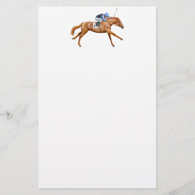 Thoroughbred-Rennpferd-Briefpapier Briefpapier (Vorderseite)