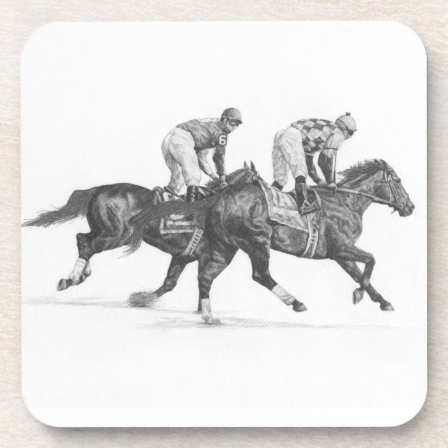 Thoroughbred-Rennpferd - Set von 6 Untersetzer (Vorderseite)