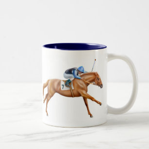 Thoroughbred-Rennpferd-Tasse Zweifarbige Tasse