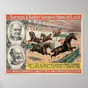 Thoroughbred-Rennpferd-Zirkus-Plakat Poster