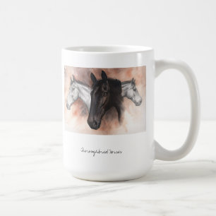 Thoroughbredpferde im Bleistift und in der Tasse