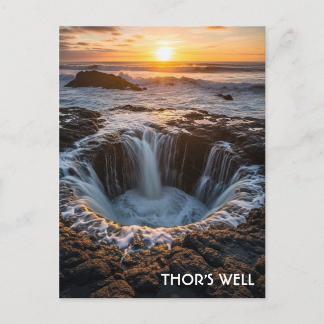 Thors Brunnen Oregon-Küste Postkarte (Vorderseite)