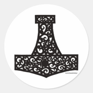 Thors Hammer in Black Runder Aufkleber