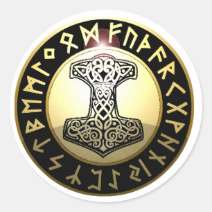 Thor's Hammer Runder Aufkleber