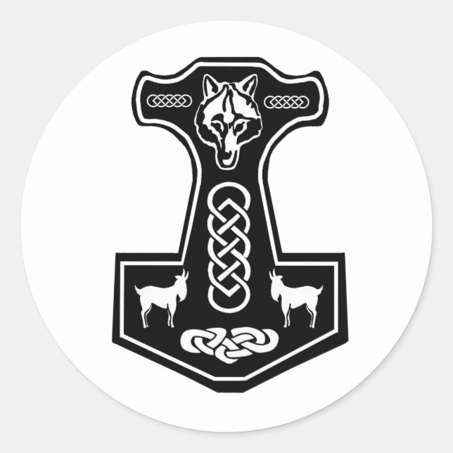 Thor's Hammerkleber Runder Aufkleber (Vorderseite)