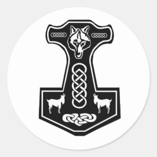 Thor's Hammerkleber Runder Aufkleber