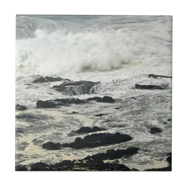 Thor's Nun, Cape Perpetua, Oregon Coast Fliese (Vorderseite)