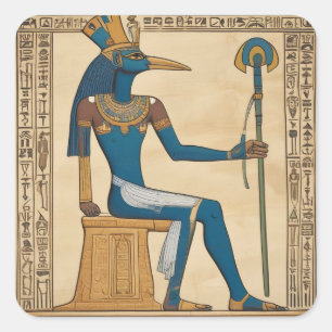 Thoth, alter ägyptischer Gott Quadratischer Aufkleber