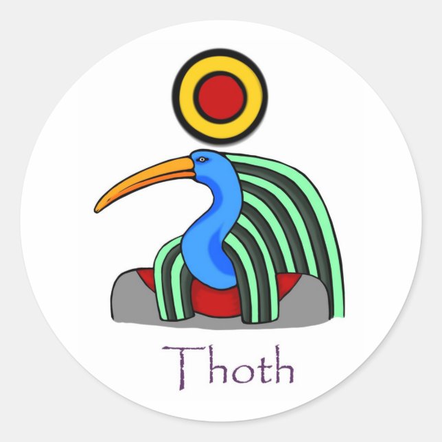 Thoth - alter ägyptischer Gott Runder Aufkleber (Vorderseite)